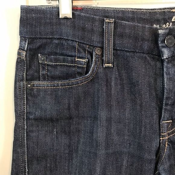 7 for all Mankind 'A' Pocket Blue Slight Stretch Bootcut Low Rise Jeans 6/28 - Picture 4 of 13